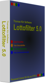Viele Primärfilter Viele Sekundärfilter Viele Garantiesysteme Viele Quotenoptimierungen Personal Lizenz für bis zu 3 PC’s Thomas Kirr Software Lottofilter 5.0 Thomas Kirr Software Lottofilter 5.0